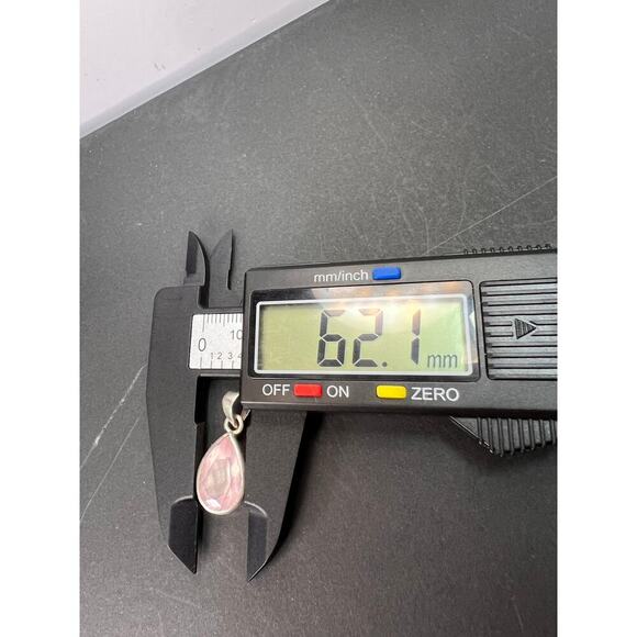 NEW Rose Quartz teardrop gemstone sterling silver pendant 3.34 grams - Picture 4 of 10